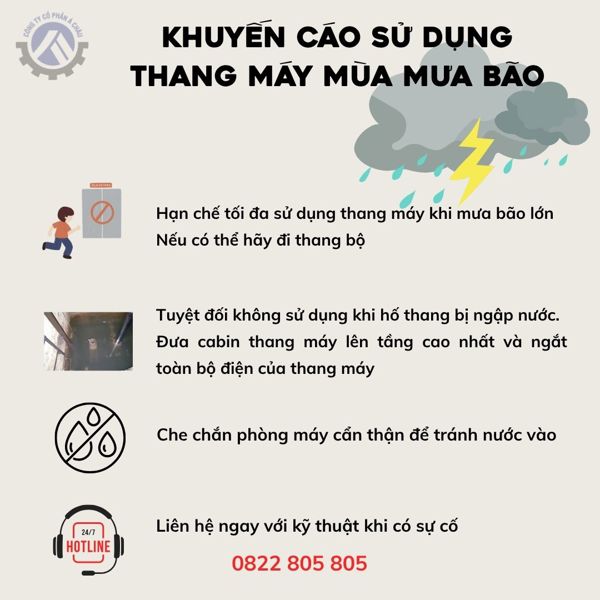 Sử dụng thang máy mùa mưa bão